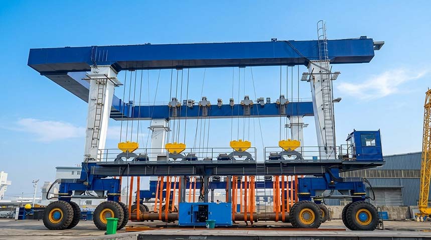 AICRANE 300T Mobile Boat Hoist for Russian Fishing Boat Pier